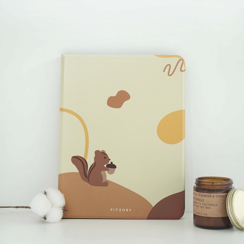 【FITZORY】Zoo healing color block squirrel | iPad case - Tablet & Laptop Cases - Plastic Orange