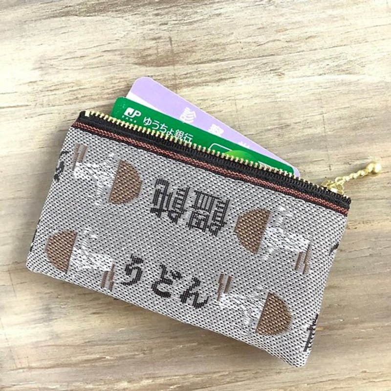 Mini pouch [Udon] Tatami-rimmed coin purse Card case White udon bowl