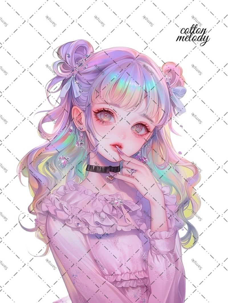 original sticker no.2038 人物ステッカー オリジナルステッカー オリジナル人物ステッカー 装飾ステッカー cotton melody - 貼紙 - 紙 