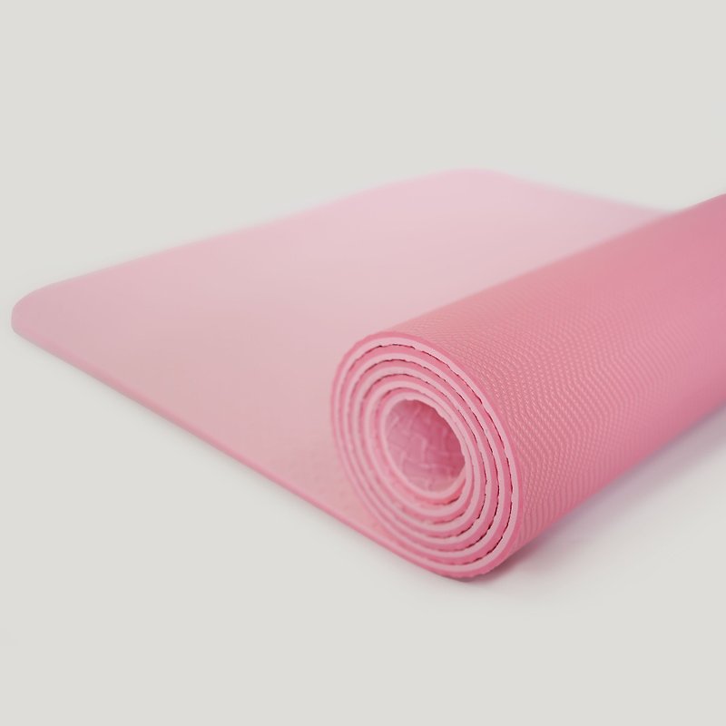 【QMAT】 5mm瑜珈墊 -粉/淺粉 | 台灣製 雙面止滑壓紋 - 瑜珈墊 - 環保材質 粉紅色