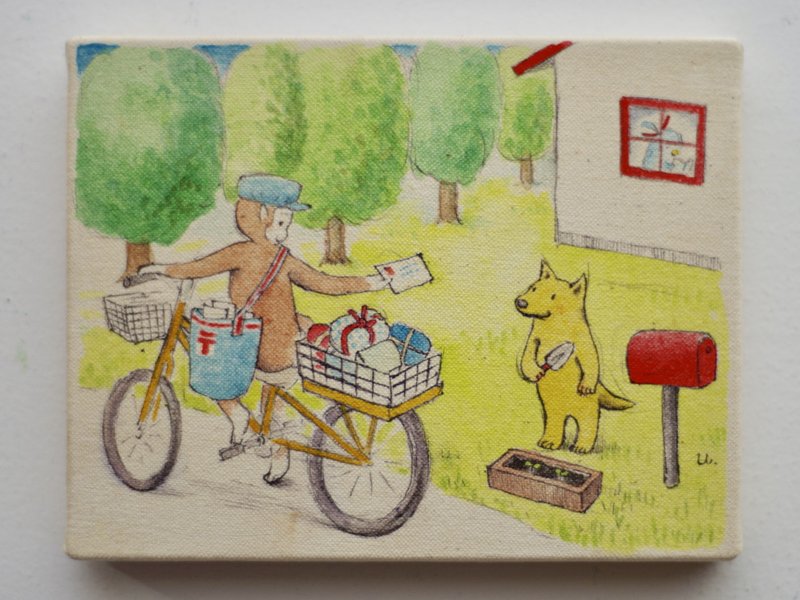 原画  おてがみ - 相框/畫框 - 棉．麻 藍色