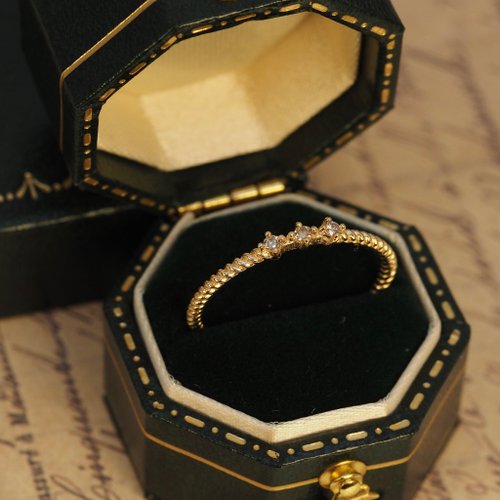 IRIZA Jewellery 18K金三重鑽石線戒指 18K Gold The Trio Diamond Wire Ring