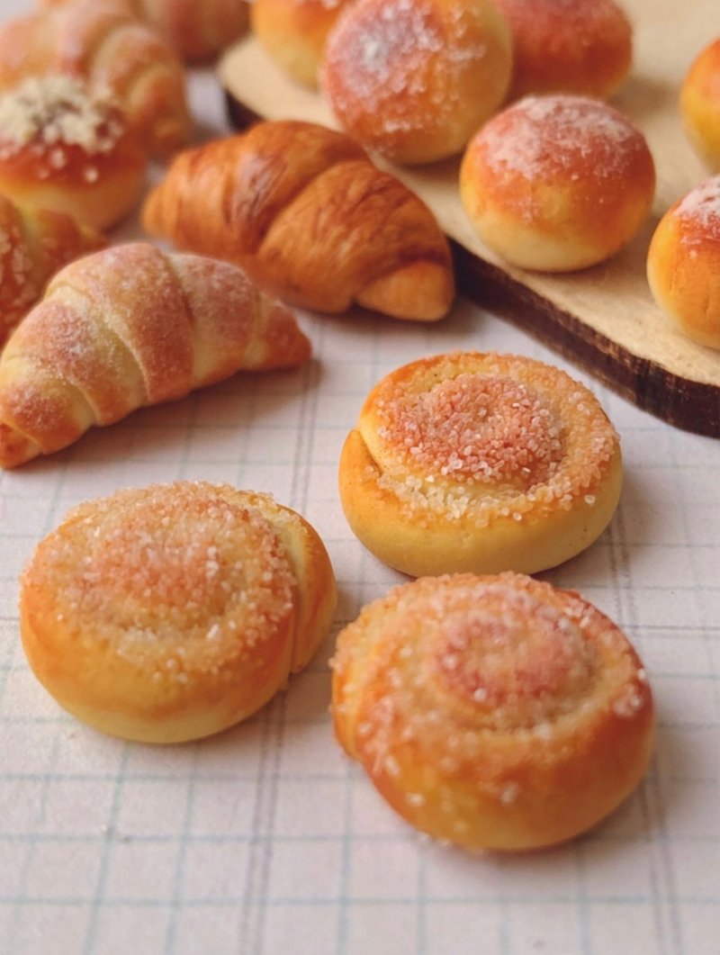 Miniature buns with sugar. TUTORIAL polymer clay. Mini food. Miniature bakery. - 手工藝教學/工具書 - 其他材質 