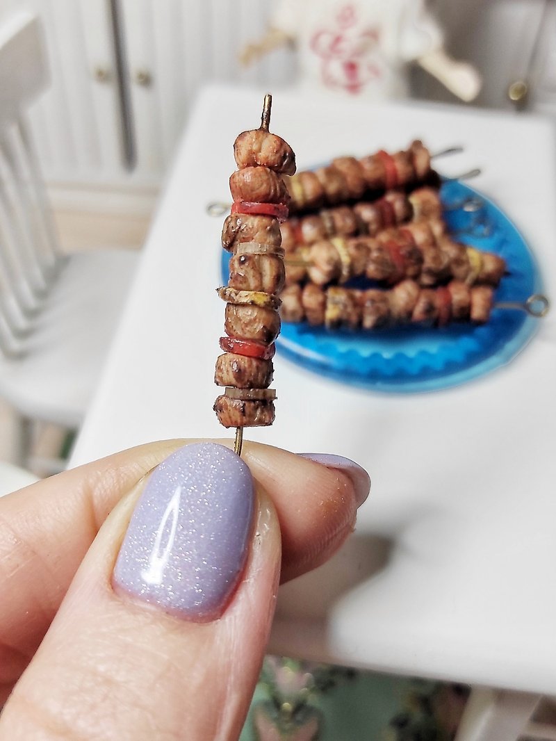 ดินเหนียว ตุ๊กตา - Realistic miniature kebab - Barbecue - Mini kebab - Kebab for dolls - diorama