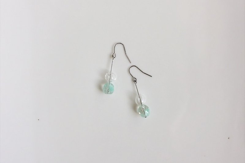 crystal 果凍泡泡造型耳環 - 耳環/耳夾 - 玻璃 藍色