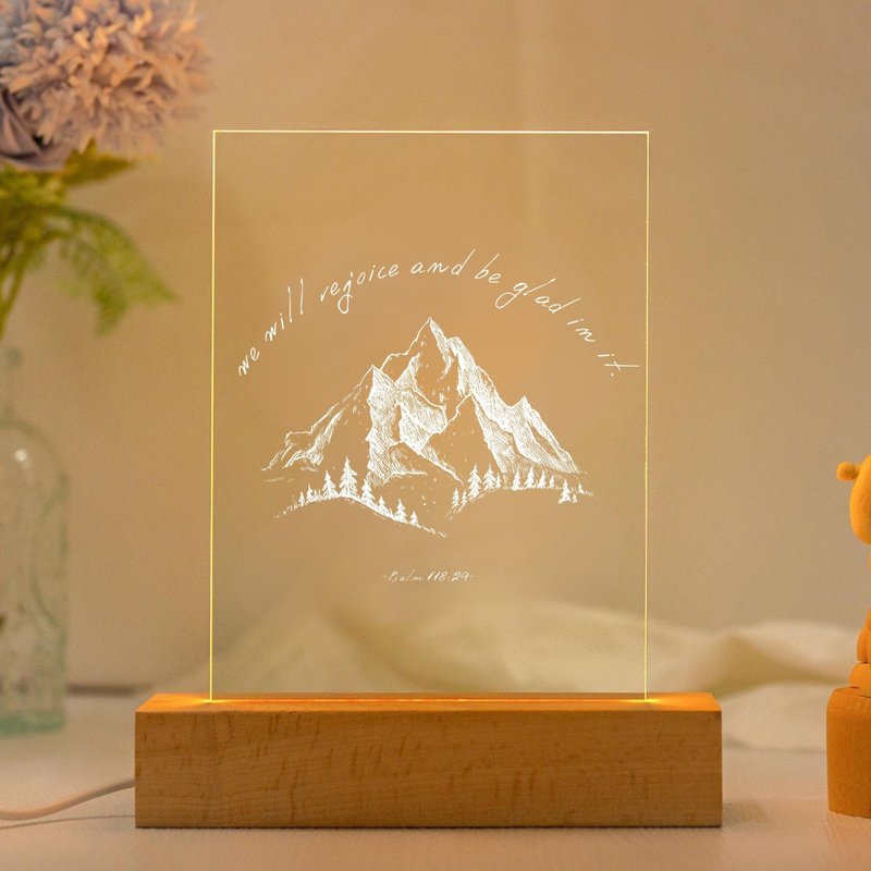 Grace Light Bible Verse LED Lamp Scripture Gift Rejoice Psalm 118:24 - โคมไฟ - อะคริลิค ขาว