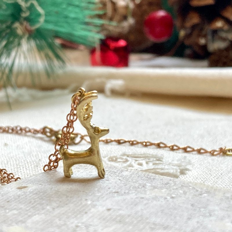 Laolin Grocery | Reindeer Necklace - สร้อยคอ - ทองแดงทองเหลือง สีทอง