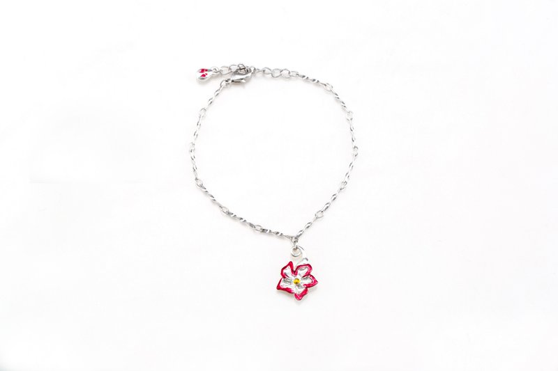 花朵系列 -  沙漠玫瑰 造型手鍊 (HBRJA1027B) - 手鍊/手鐲 - 銀 紅色