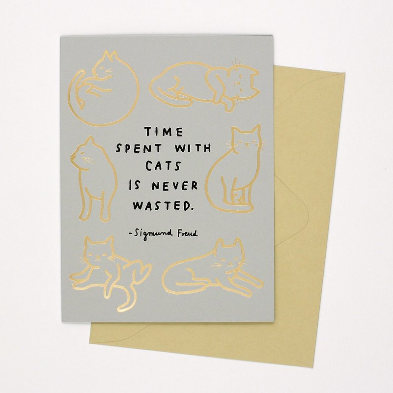 Time Spent with Cats Is Never Wasted - Greeting Card