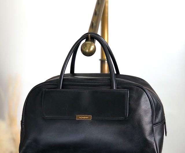 日本直送 名牌中古包 】Yves Saint Laurent イヴ・サンローラン ボストンバッグ ブラック ロゴ レザー YSL ミニボストン  hvicgz - ショップ VintageShop solo トートバッグ・ハンドバッグ - Pinkoi