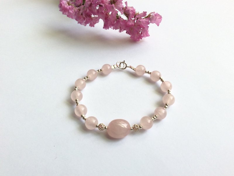 Ops Rose Quartzx Silver Jewelry bracelet - Bracelets - Gemstone Pink