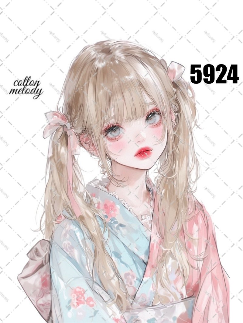 original sticker no.5924 人物ステッカー オリジナルステッカー 人物ステッカー 女の子ステッカー オリジナル人物ステッカー - 貼紙 - 紙 