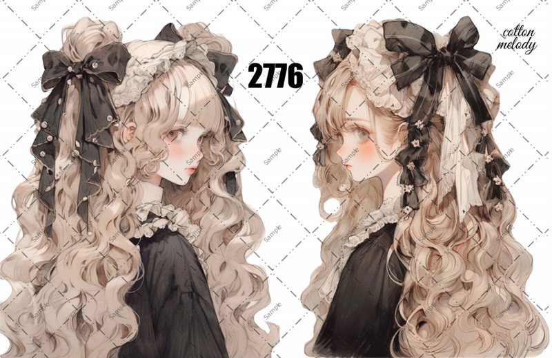 original sticker no.2776 人物ステッカー オリジナルステッカー オリジナル人物ステッカー 装飾ステッカー cotton melody - 貼紙 - 紙 