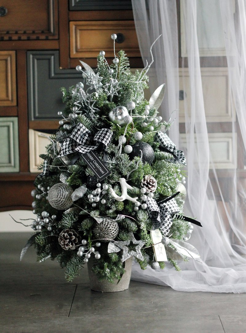 做自己的風格 【新鮮聖誕樹 】諾貝松與雪松 白黑銀個性聖誕樹 - 盆栽/植栽 - 植物．花 多色