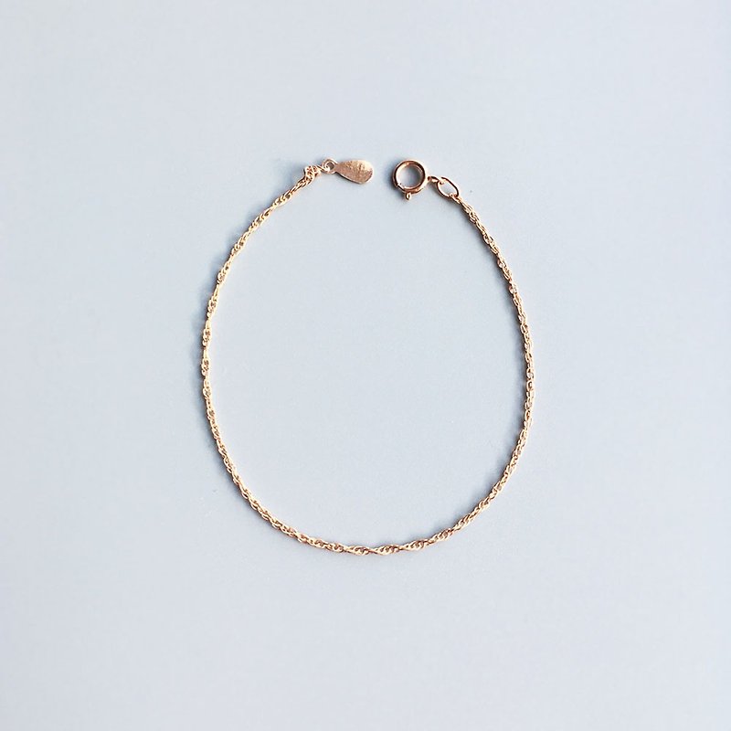 K14gf Rosegold Design Chain Bracelet - 手鍊/手鐲 - 玫瑰金 粉紅色