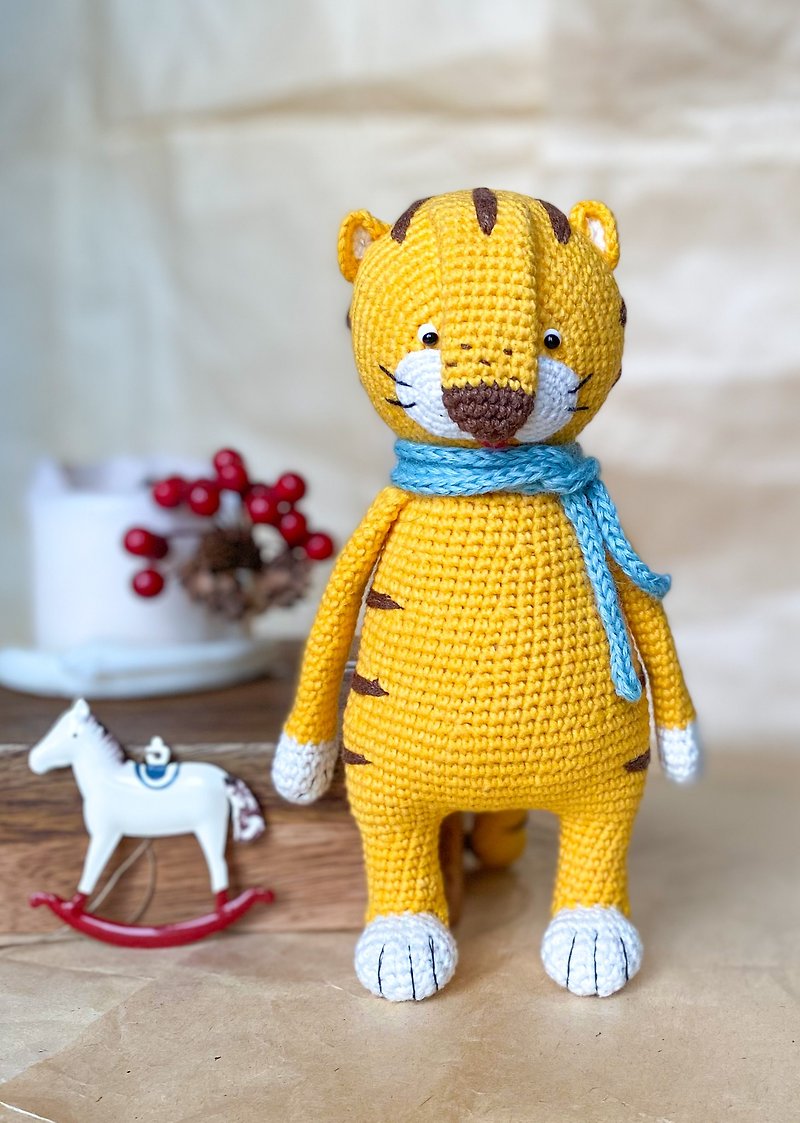 鉤針編みかぎ針編みの虎 - 知育玩具・ぬいぐるみ - その他の素材 イエロー