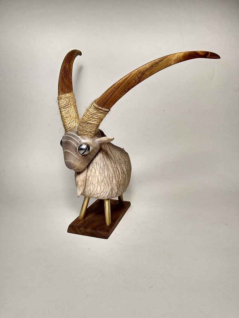 Goat - 公仔模型 - 木頭 