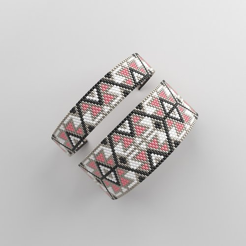 BIJU Peyote bracelet pattern, miyuki pattern, square stitch pattern,259 串珠手链的图案图案