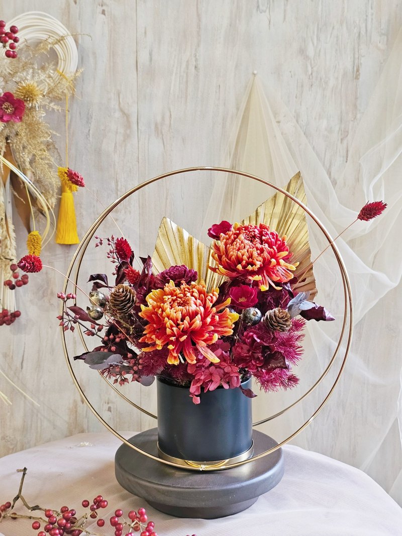 //新年限定//牡丹菊新年桌花 永生花台北板橋 初學者可 - 植栽/花藝 - 植物．花 