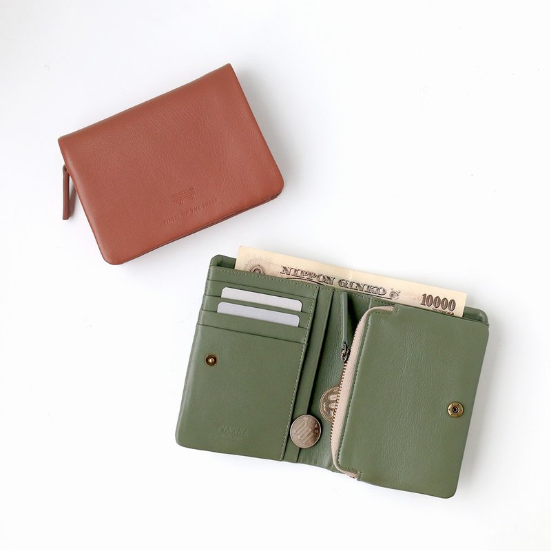 pinsel wallet : olive green - 錢包/皮夾/長短夾 - 真皮 綠色