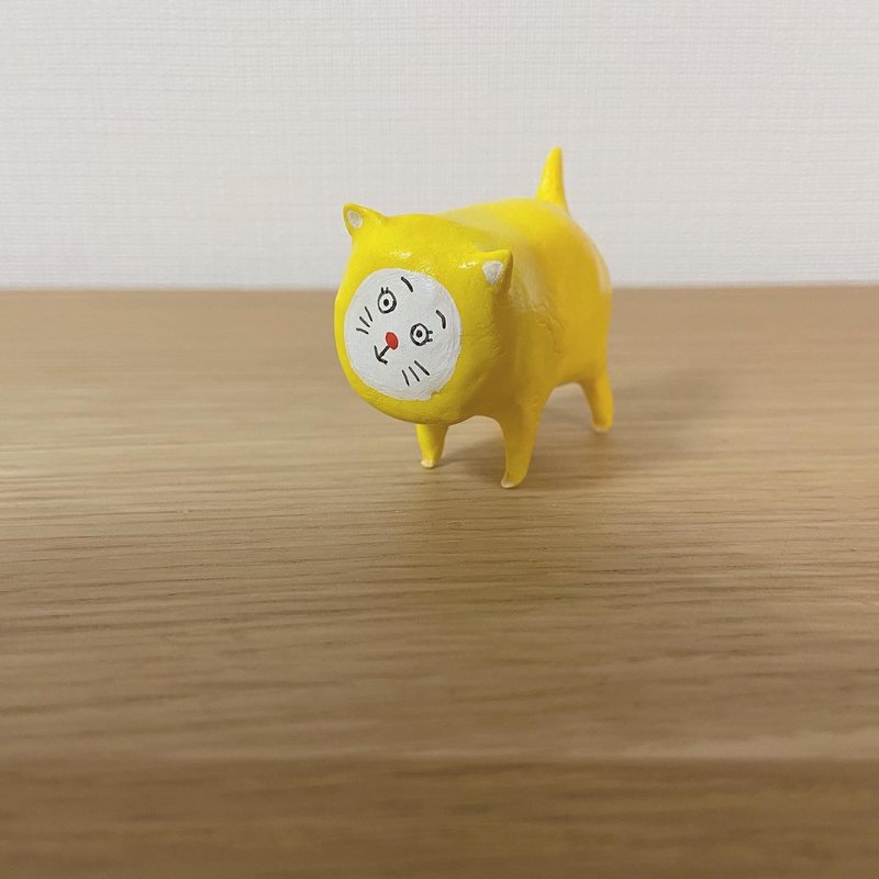 平面ねこ - 擺飾/家飾品 - 黏土 黃色