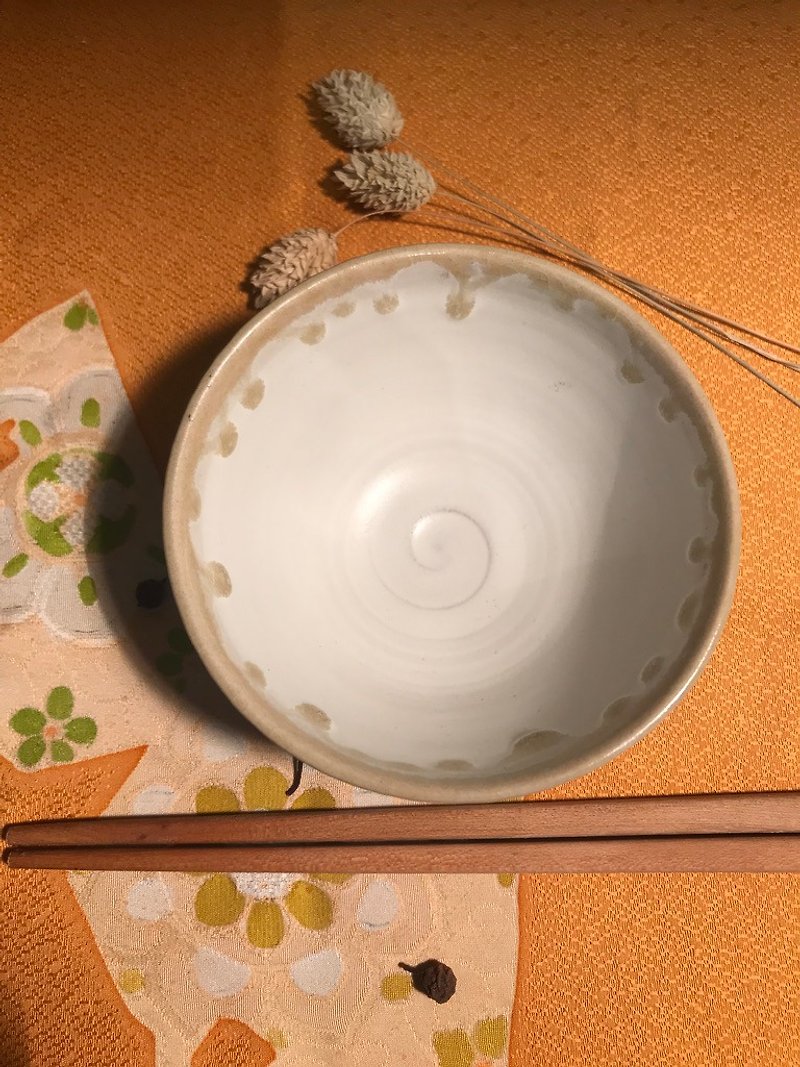 Slow Fire Elegant Style Rice Bowl Natural Grey Glaze