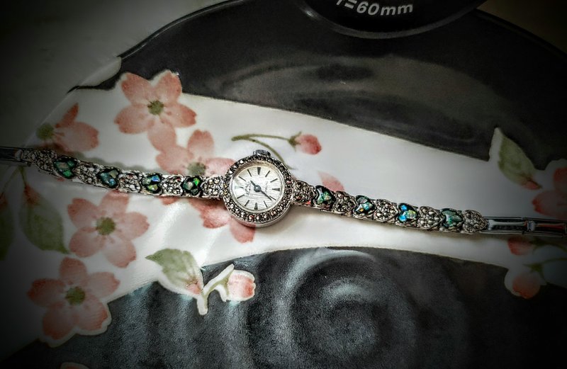 1960 INCABLOC OPAL Shockproof Bracelet Mechanical Watch - Women's Watches - Semi-Precious Stones 