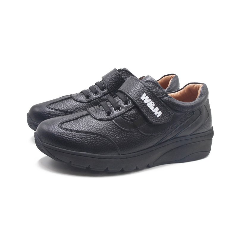 W&M devil felt strapless thick-soled casual shoes for men - black - Men's Casual Shoes - Genuine Leather 