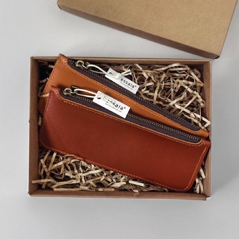 Essala Leather Zipper Pencil Bag - 鉛筆盒/筆袋 - 其他材質 