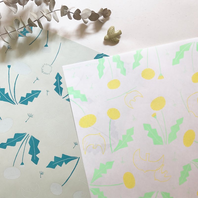 Bird and Dandelion-Wrapping Paper - ปกหนังสือ - กระดาษ 