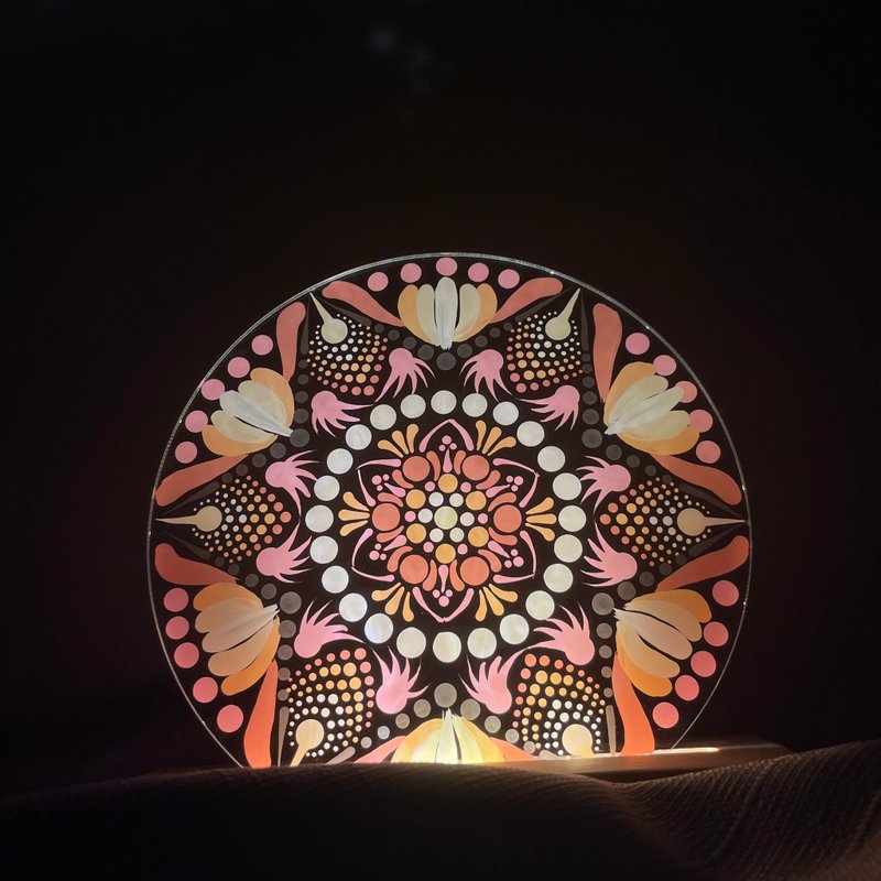 Mandala hand drawn mandala night light - Lighting - Acrylic 