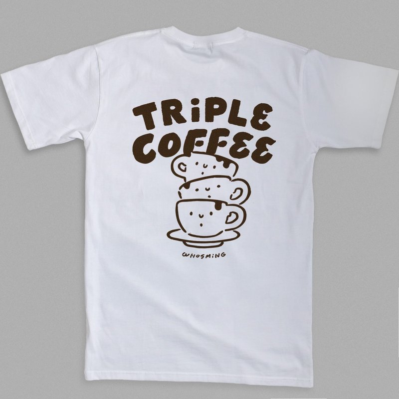 【限時預購】TRIPLE COFFEE - T-Shirt 白 - 其他 - 棉．麻 白色