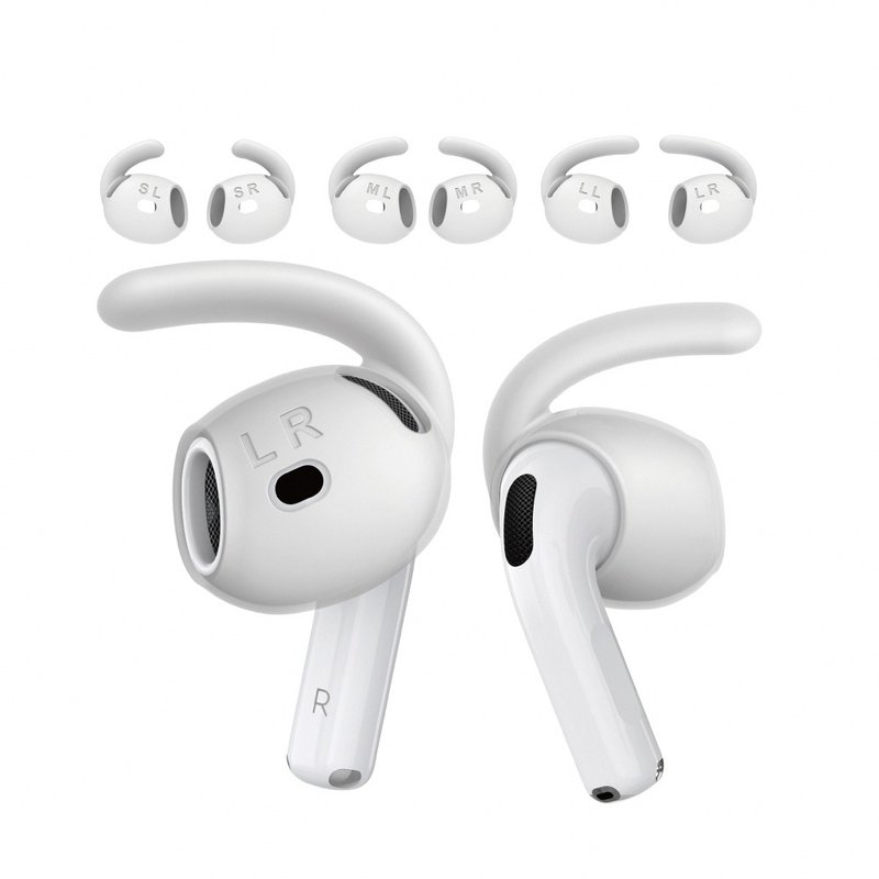 AHAStyle AirPods 4代 運動款防掉耳掛式耳機套(三組入附收納套) - AirPods/耳機保護套 - 矽膠 白色