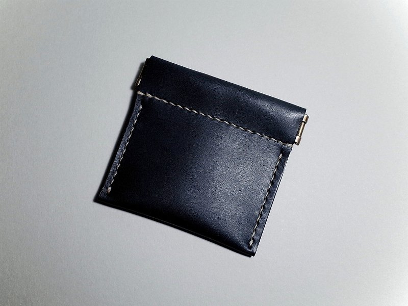 Leather Coin Purse (engraving service) - กระเป๋าใส่เหรียญ - หนังแท้ สีดำ