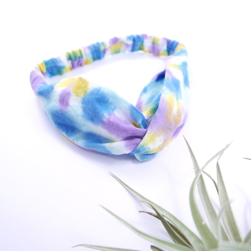 Tie dye/handmade/Headband/Elastic band :Violet: - Hair Accessories - Cotton & Hemp Purple
