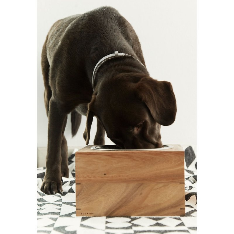Alwaysfull dog bowl Size L - Pet Bowls - Wood Khaki