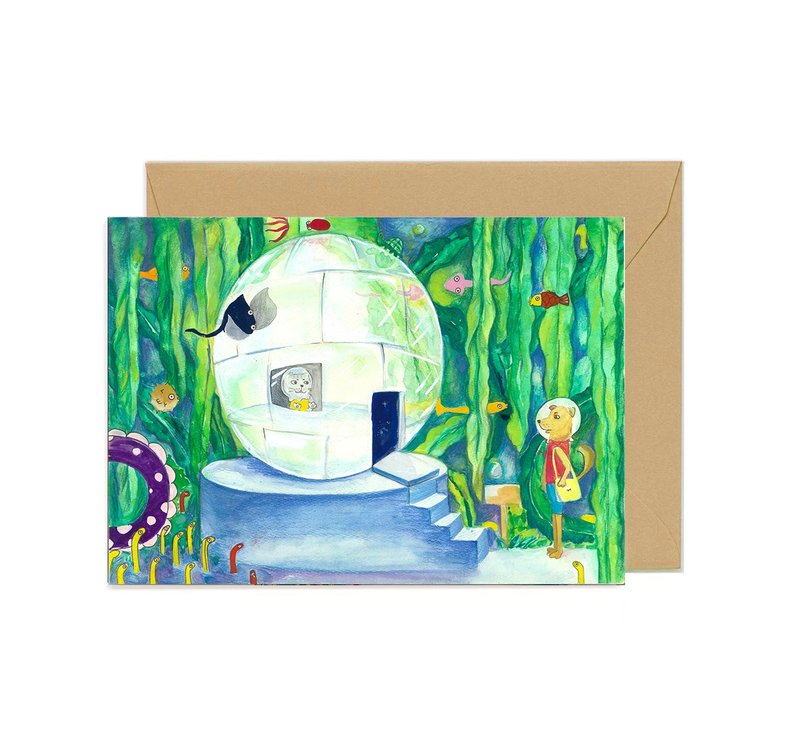 海底森林 / 五款一組 / 單面卡片 / 萊尼紙220磅 / 附信封 - 卡片/明信片 - 紙 