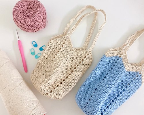 Neri Bona 【DIY材料包】空菱 鉤針編織水壺飲料提袋