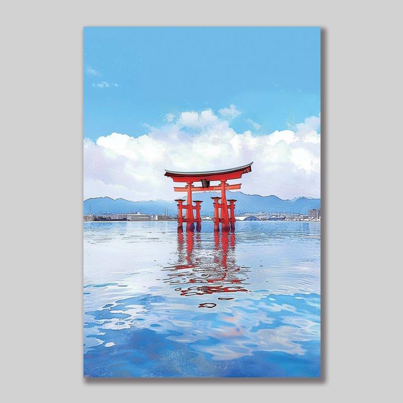 日本風景明信片・嚴島神社、廣島・日本製造・送禮、書寫、裝飾 - 卡片/明信片 - 紙 