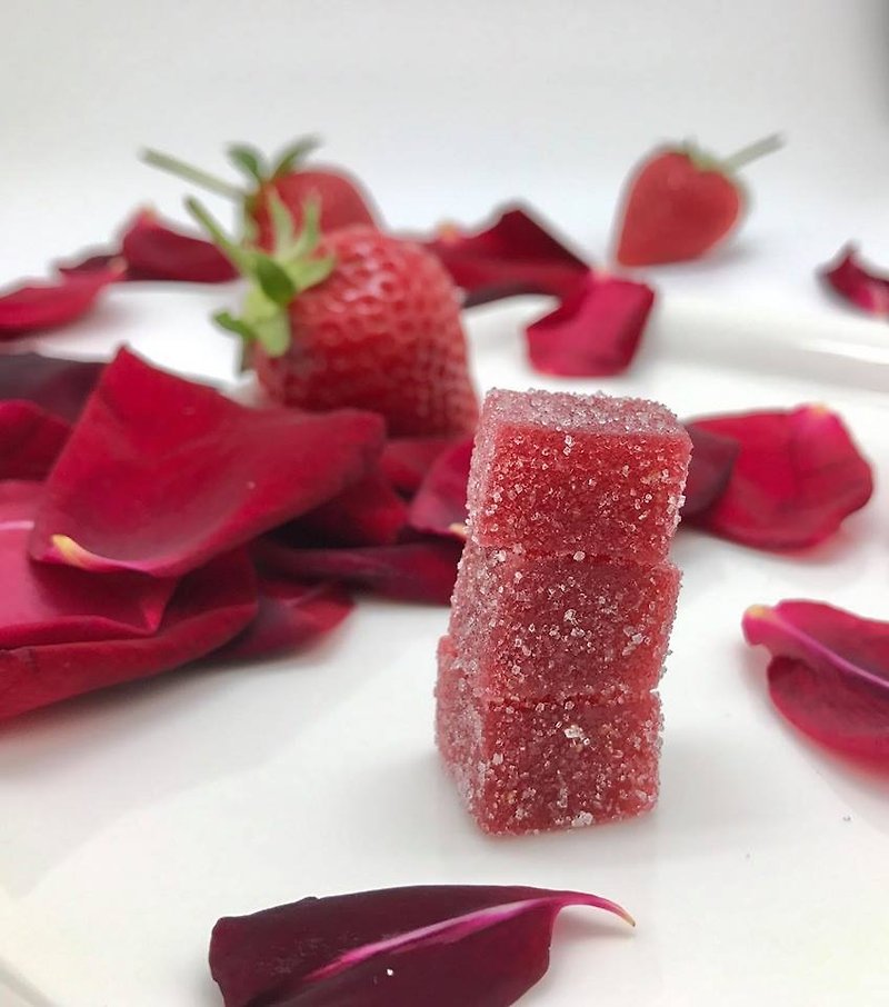 French Hand Fruit jelly (strawberry Rose) - ขนมคบเคี้ยว - อาหารสด หลากหลายสี