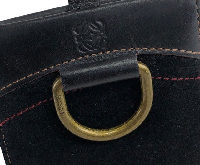 【新品未使用】LOEWE ブラック レザー キーケース 日本直送 名牌中古包 】LOEWE ロエベ キーケース ブラック