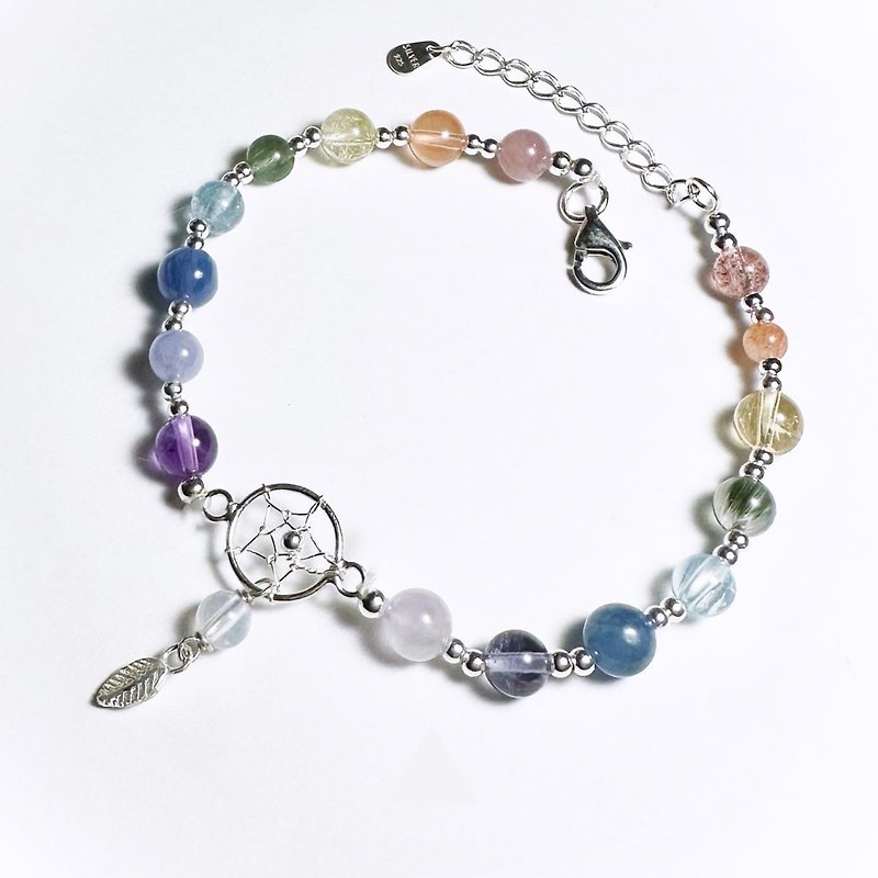 Rainbow Dream Catcher-Collection Series. Natural Ore Design Bracelet-Type B - สร้อยข้อมือ - เงิน หลากหลายสี