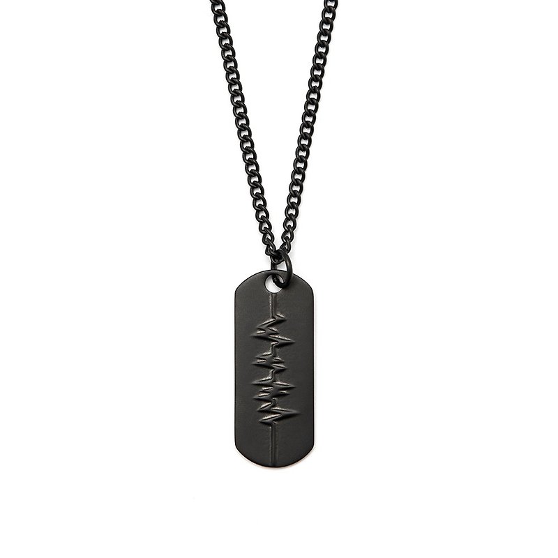 Recovery ECG Necklace-Steel (Black) - Necklaces - Stainless Steel Black