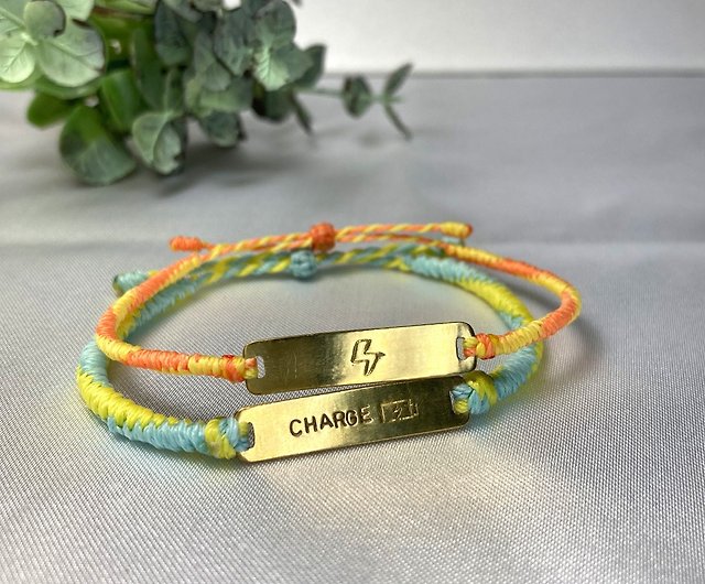 Customized Gifts】Handcrafted Waxed Cord Bracelets with Engraved Text,  Engraved - Shop yuerongstudio Bracelets - Pinkoi