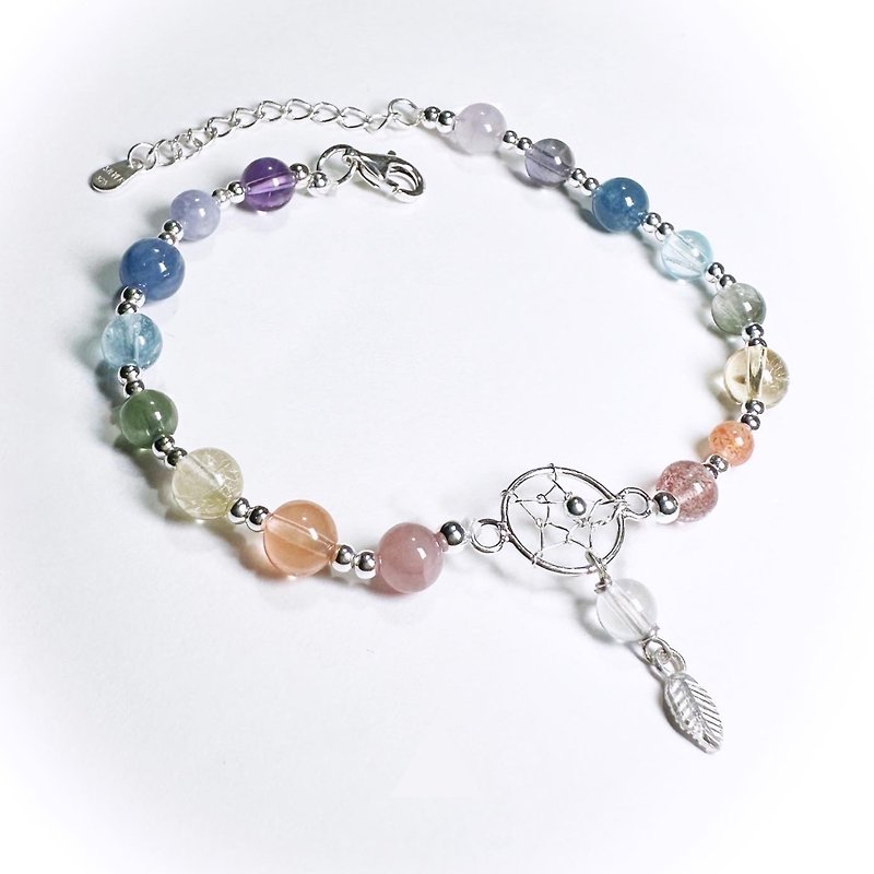 Rainbow Dream Catcher - Collection Series. Natural Ore Design Bracelet - Type C - สร้อยข้อมือ - เงิน หลากหลายสี