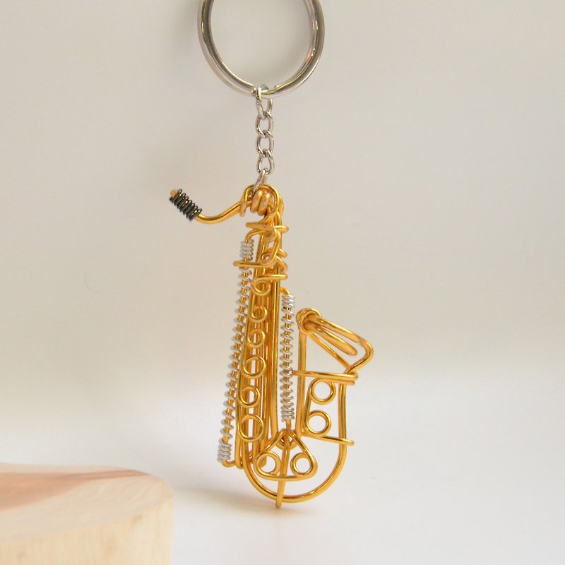 Taiwan's hand-made aluminum wire craftsman Tenor Alto Baritone aluminum wire musical instrument saxophone - Keychains - Aluminum Alloy 