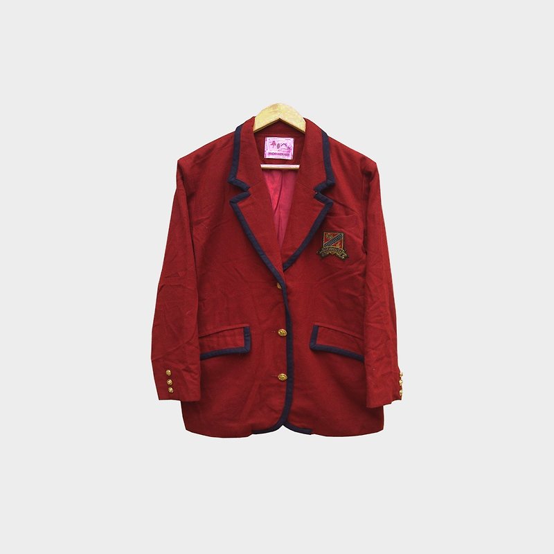Dislocated vintage / College badge coat no.B67 vintage - Women's Casual & Functional Jackets - Polyester Red
