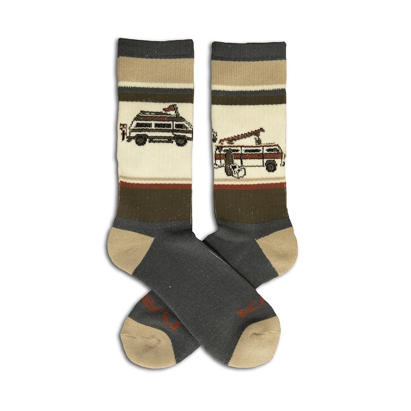 【西雅圖 KAVU】Moonwalk 保暖羊毛襪 夢想露營車 #1068 - 襪子 - 羊毛 卡其色