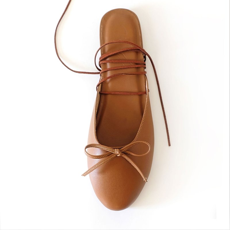 Free. (Brown) Brown Ballet Life | WL - Mary Jane Shoes & Ballet Shoes - Genuine Leather Brown