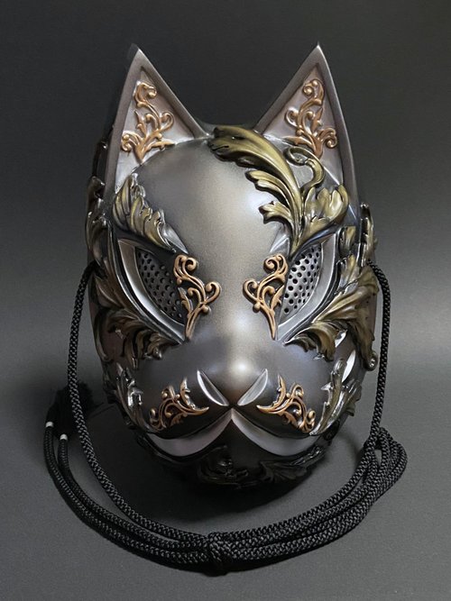 Fox Mask Gothic Ver. (Metal Silver) - Shop ~OBORO~ Eye Masks